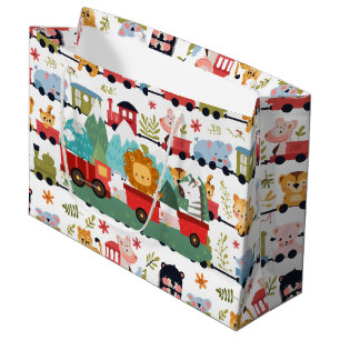 Baby Animal Train Large Gift Bag