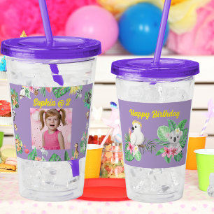 Baby Animals Acrylic Tumbler Kids Birthday Gift 