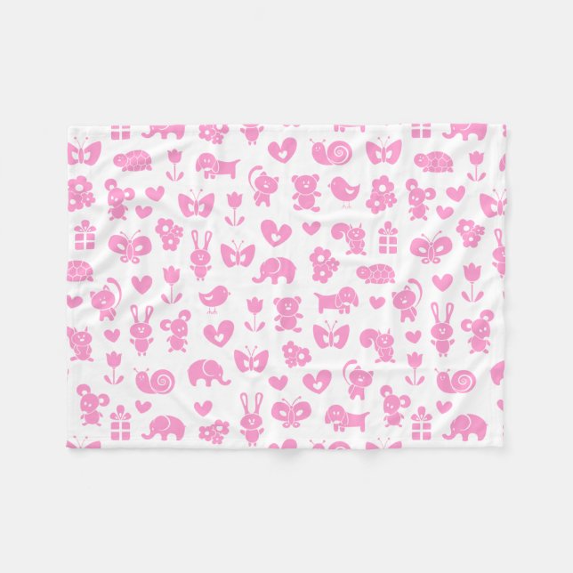 Baby Animals Baby Blanket (Front (Horizontal))