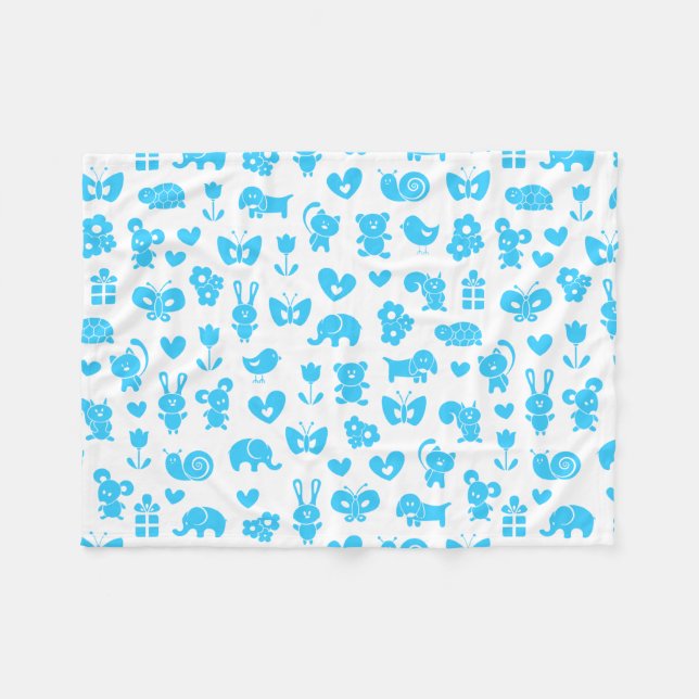 Baby Animals Baby Blanket (Front (Horizontal))