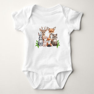Baby animals baby bodysuit