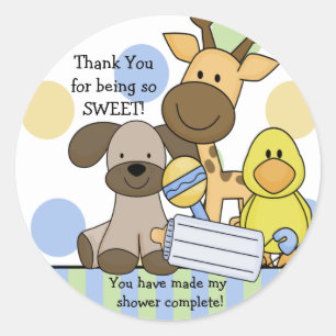 Baby Animals Baby Shower Sticker