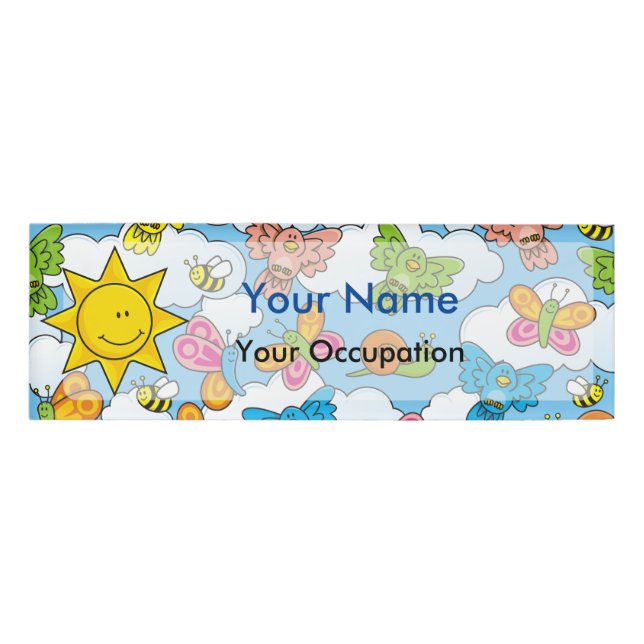 Baby Animals Backgroun Name Tag (Front)