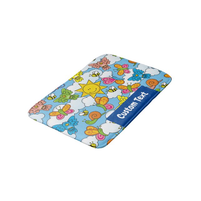 Baby Animals Background Bath Mat (Angled)