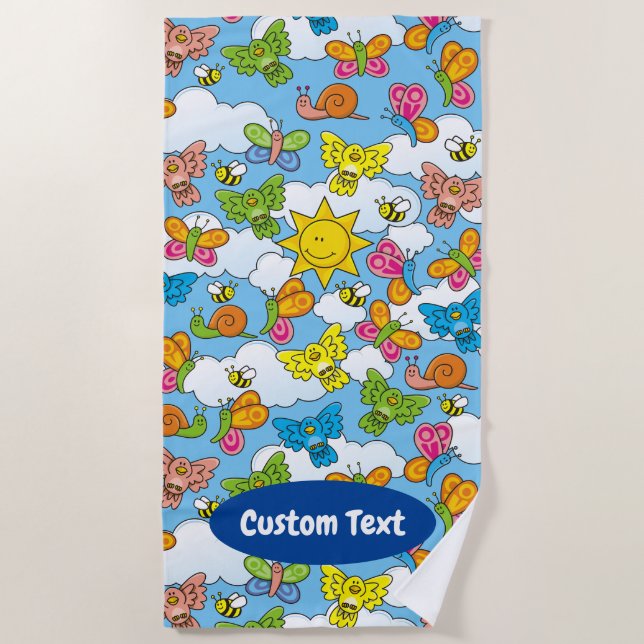 Baby Animals Background Beach Towel (Front)