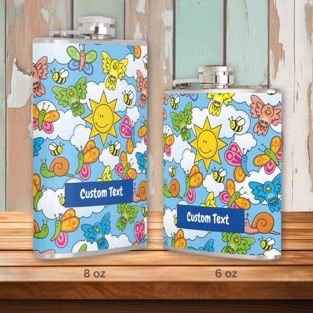 Baby Animals Background Hip Flask (Creator Uploaded)