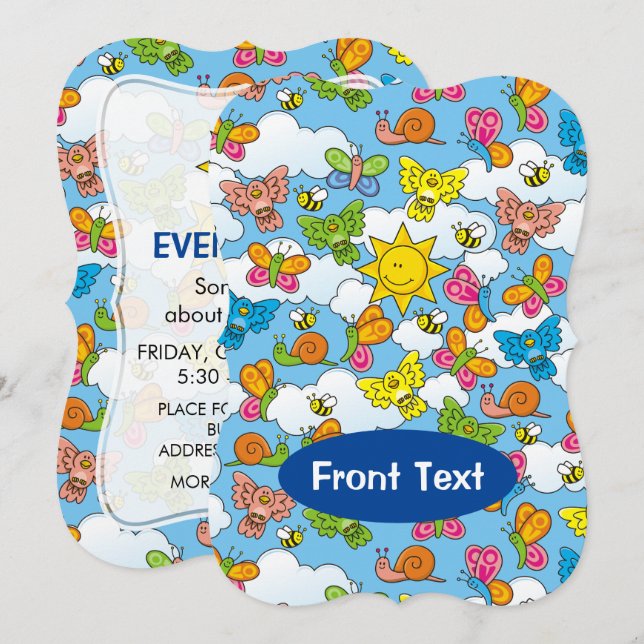 Baby Animals Background Invitation (Front/Back)