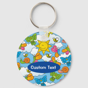 Baby Animals Background Key Ring