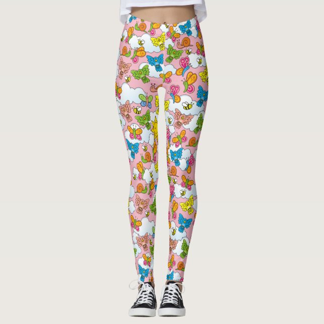 Baby Animals Background Leggings (Front)