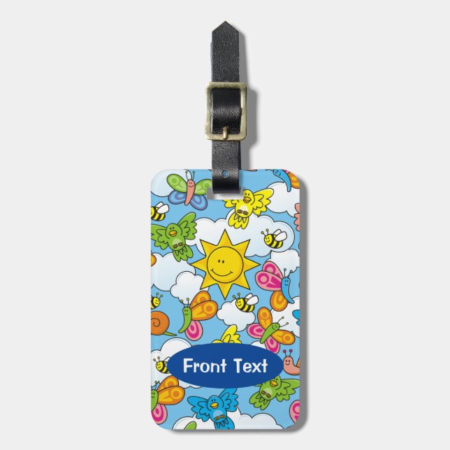 Baby Animals Background Luggage Tag (Front Vertical)