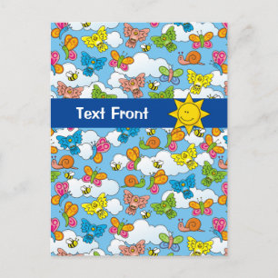 Baby Animals Background Postcard