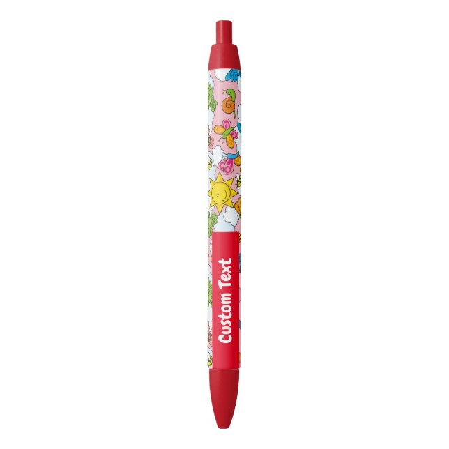 Baby Animals Background Red Ink Pen (Front Vertical)