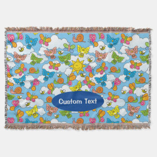 Baby Animals Background Throw Blanket