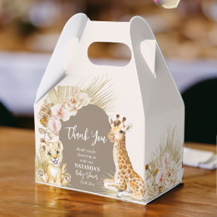 Baby animals boho arch baby shower thank you favour box
