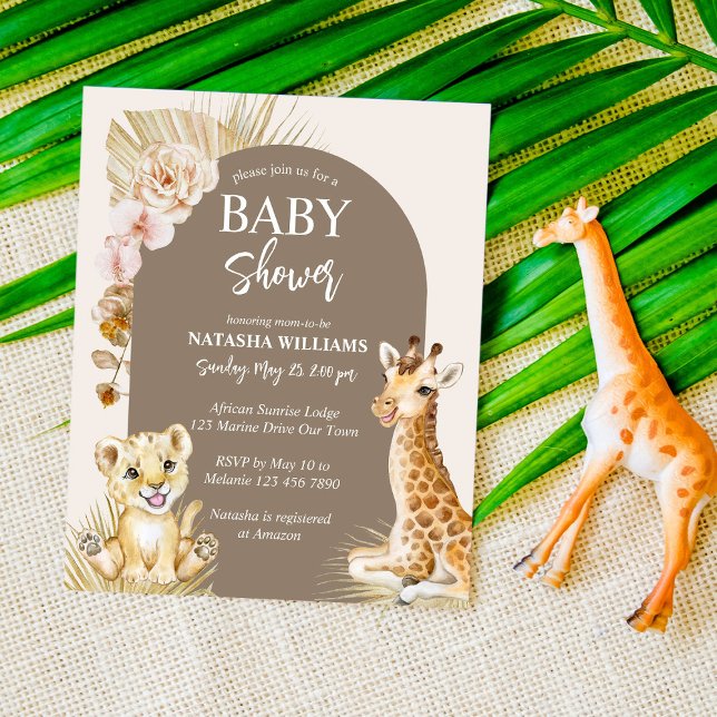 Baby animals brown baby shower budget invitation (Creator Uploaded)