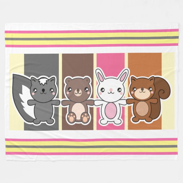 Baby Animals Fleece Blanket (Front (Horizontal))