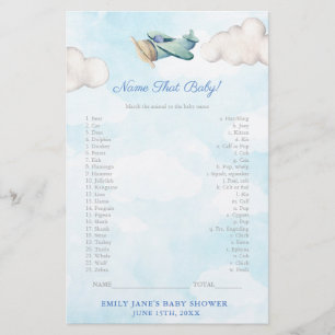 Baby Animals Game Card Toy Aeroplane Baby Shower