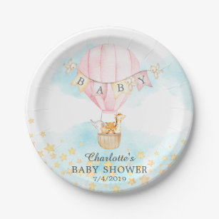 Travel Theme Nursery BIG Hot Air Balloon with Wicker Basket Stripes Violet Mint Decoration Baby Shower Christening Birthday Wedding