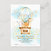 Baby Animals Hot Air Balloon Diaper Raffle Ticket
