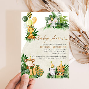 Baby Animals Jungle Safari Party Baby Shower Invitation