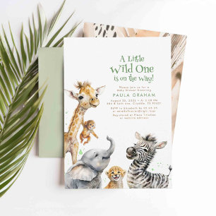 Baby Animals Jungle Safari Wild Cute Baby Shower Invitation