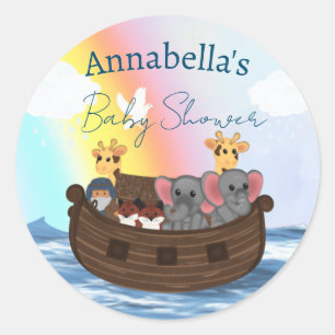 Baby Animals on Noah's Ark Classic Round Sticker