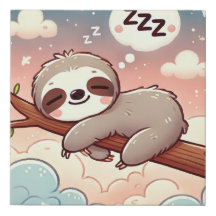 Baby Animals - Sleeping Sloth Nursery Wall Art
