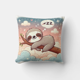 Baby Animals - Sleeping Sloth Nursery Wall Art Cushion