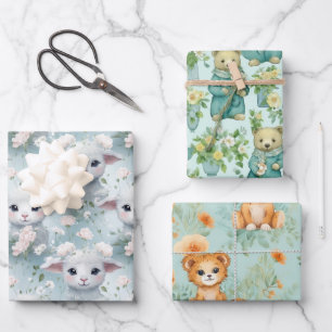 Baby Animals Wrapping Paper Sheet