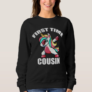 Baby Announcemen  Dabbing Unicorn 1st Time Cousin Sweatshirt