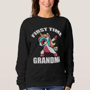 Baby Announcemen  Dabbing Unicorn 1st Time Grandma Sweatshirt