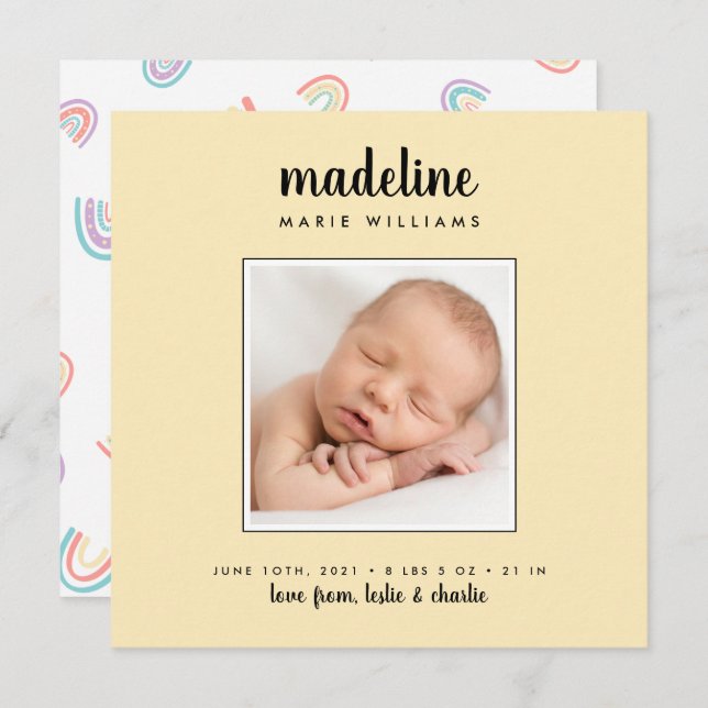 BABY ANNOUNCEMENT Add Your Photo (Front/Back)