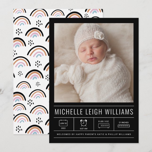 BABY ANNOUNCEMENT Add Your Photo (Front/Back)