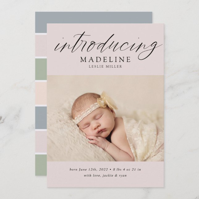 BABY ANNOUNCEMENT Add Your Photo (Front/Back)