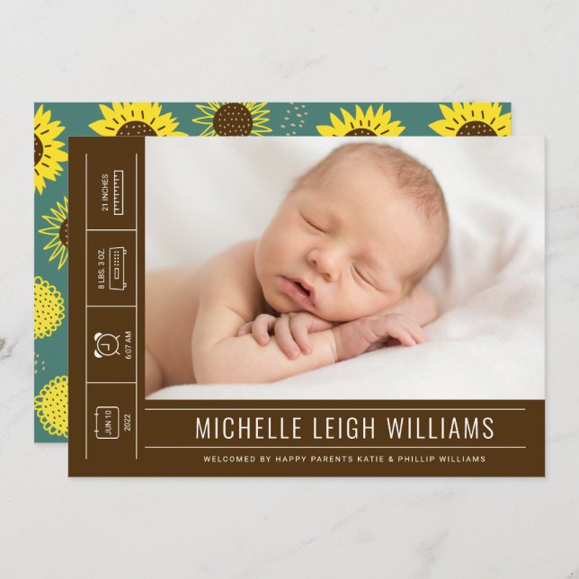 BABY ANNOUNCEMENT Add Your Photo (Front/Back)