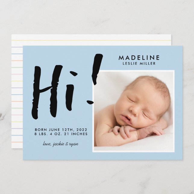 BABY ANNOUNCEMENT Add Your Photo (Front/Back)