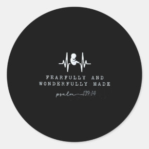 Baby Announcement Fearfully And Wonderfully Made,  Classic Round Sticker