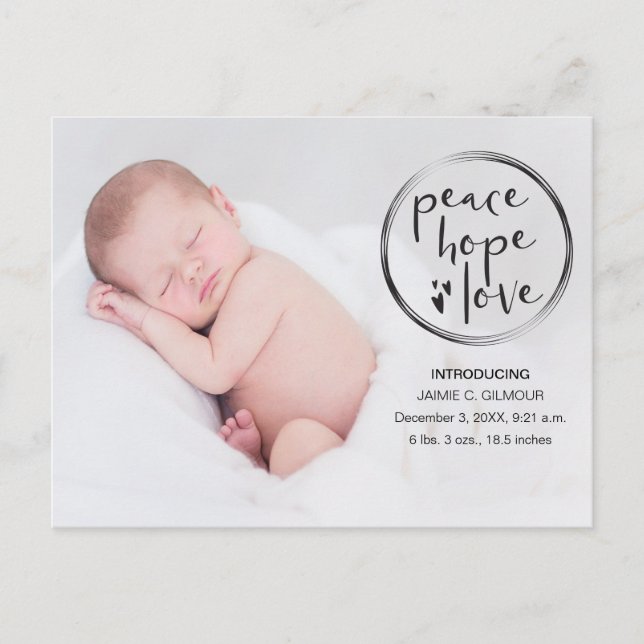 Baby Announcement, First Christmas, photo Postcard (Front)