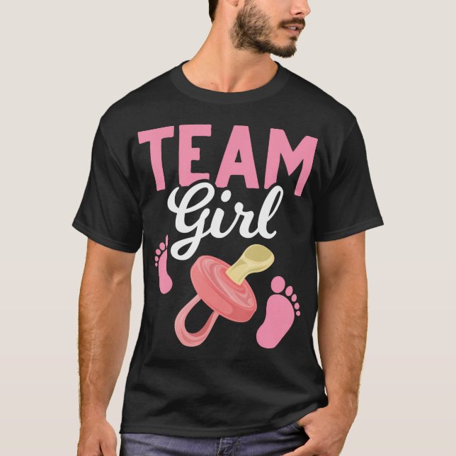 Baby Announcement Future Parents Team Girl Gender  T-Shirt (Front)