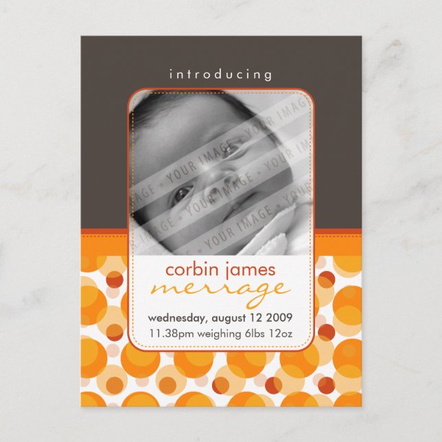 BABY ANNOUNCEMENT ::  hello baby 5 (Front)