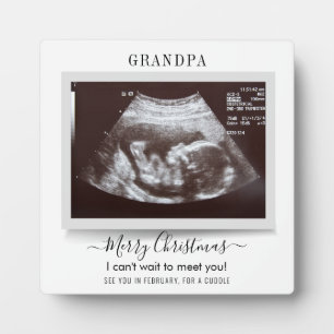 Baby Announcement Merry Christmas Grandpa Plaque