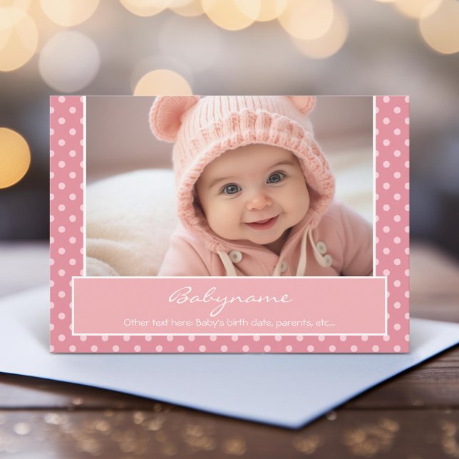 Baby Announcement OR Birthday Card (Unique Photo Card)