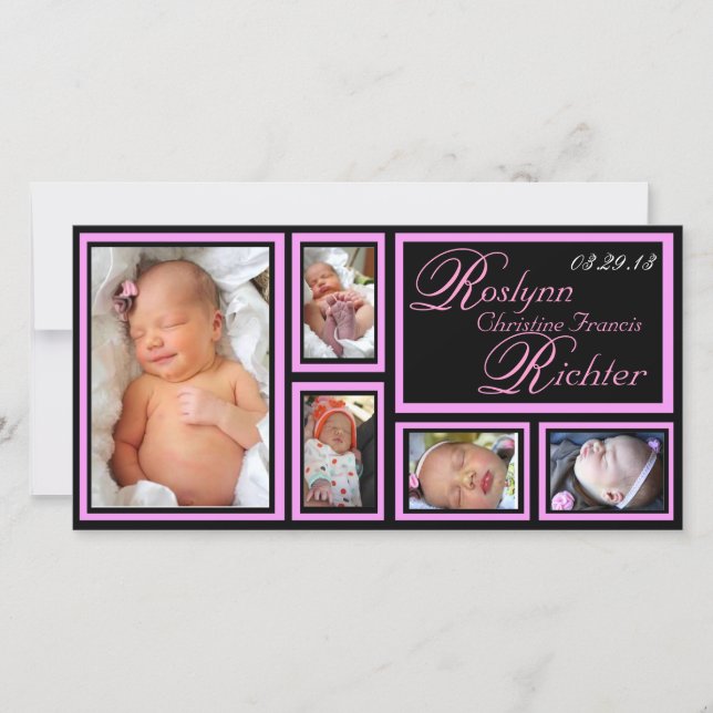 Baby Announcement - Pink (Front)