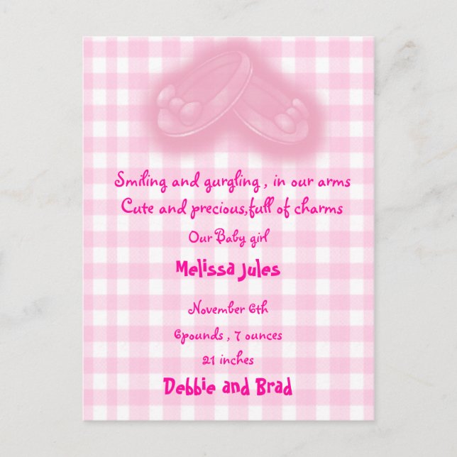 baby announcement postcard (Front)