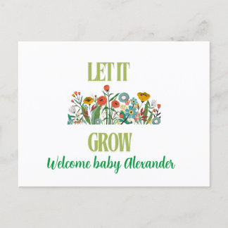 Baby announcement postcard