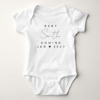 Baby Announcement Reveal Name Surname Family 2027 Bodysuit