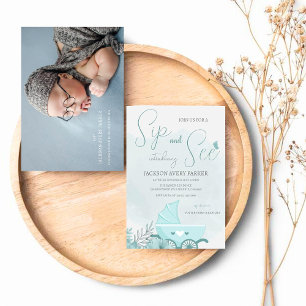 Baby Announcement Sip'nSee Photo Invitation