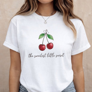 Baby Announcement Sweet Cherry Pregnancy Reveal T-Shirt