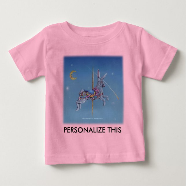Baby Apparel - Cosmic Rabbit Carousel Baby T-Shirt (Front)