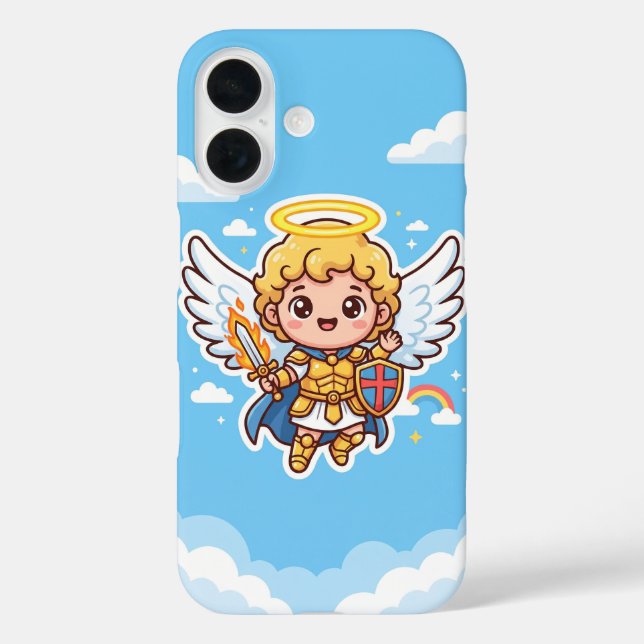 Baby Archangel Michael Cute iPhone 16 Case (Back)